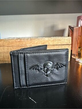 Avenged Sevenfold Embossed Deathbat Black Leather Bifold Wallet